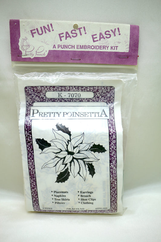 Pretty Poinsettia Punch Embroidery Kit