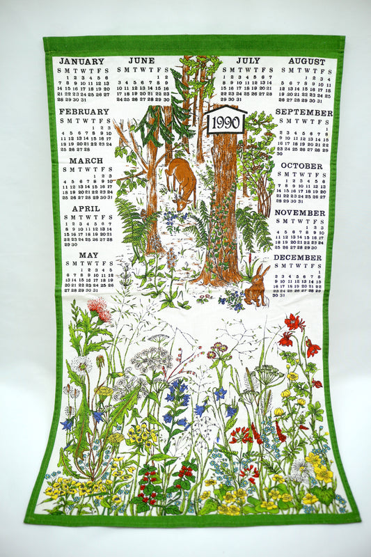 1990 Woodland Fabric Calendar