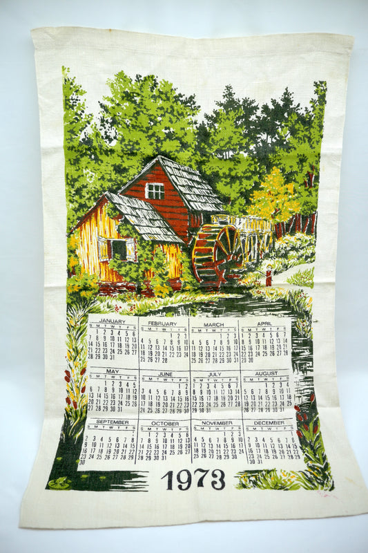Vintage 1973 Fabric Calendar