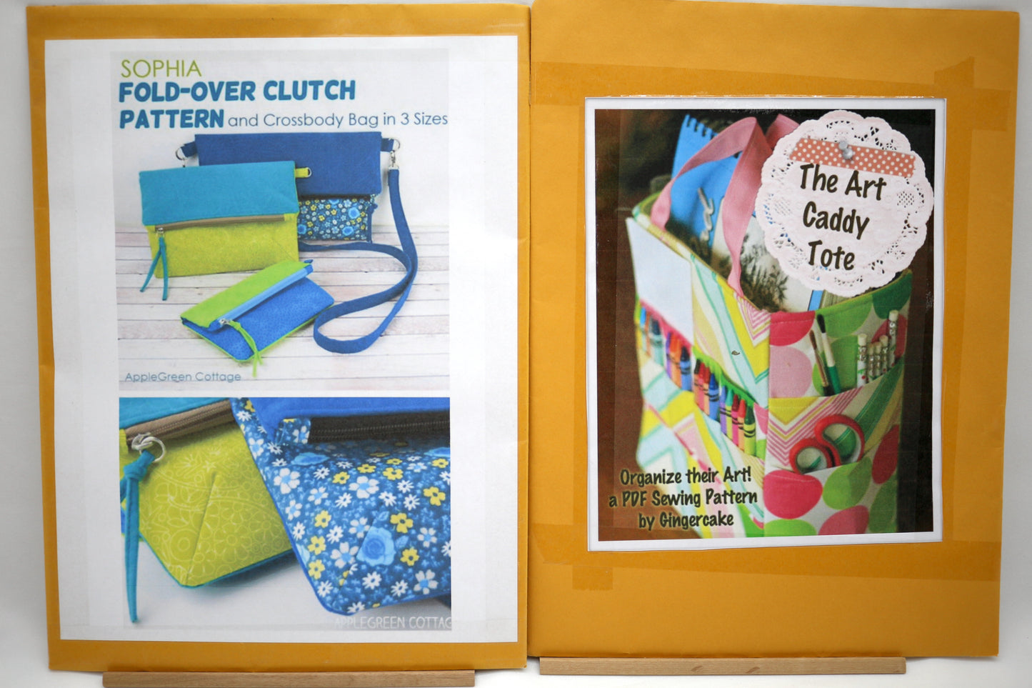 Sophia Fold Over Clutch PDF Sewing Pattern OR The Art Caddy Tote PDF Sewing Pattern