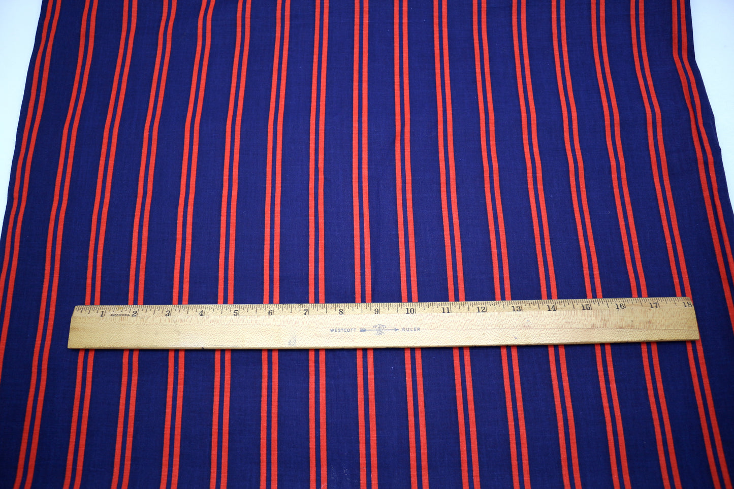 Double Red Stripe Cotton Fabric 44" x 2 yds