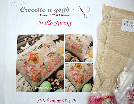 Hello Spring Cross Stitch Pattern & Thread