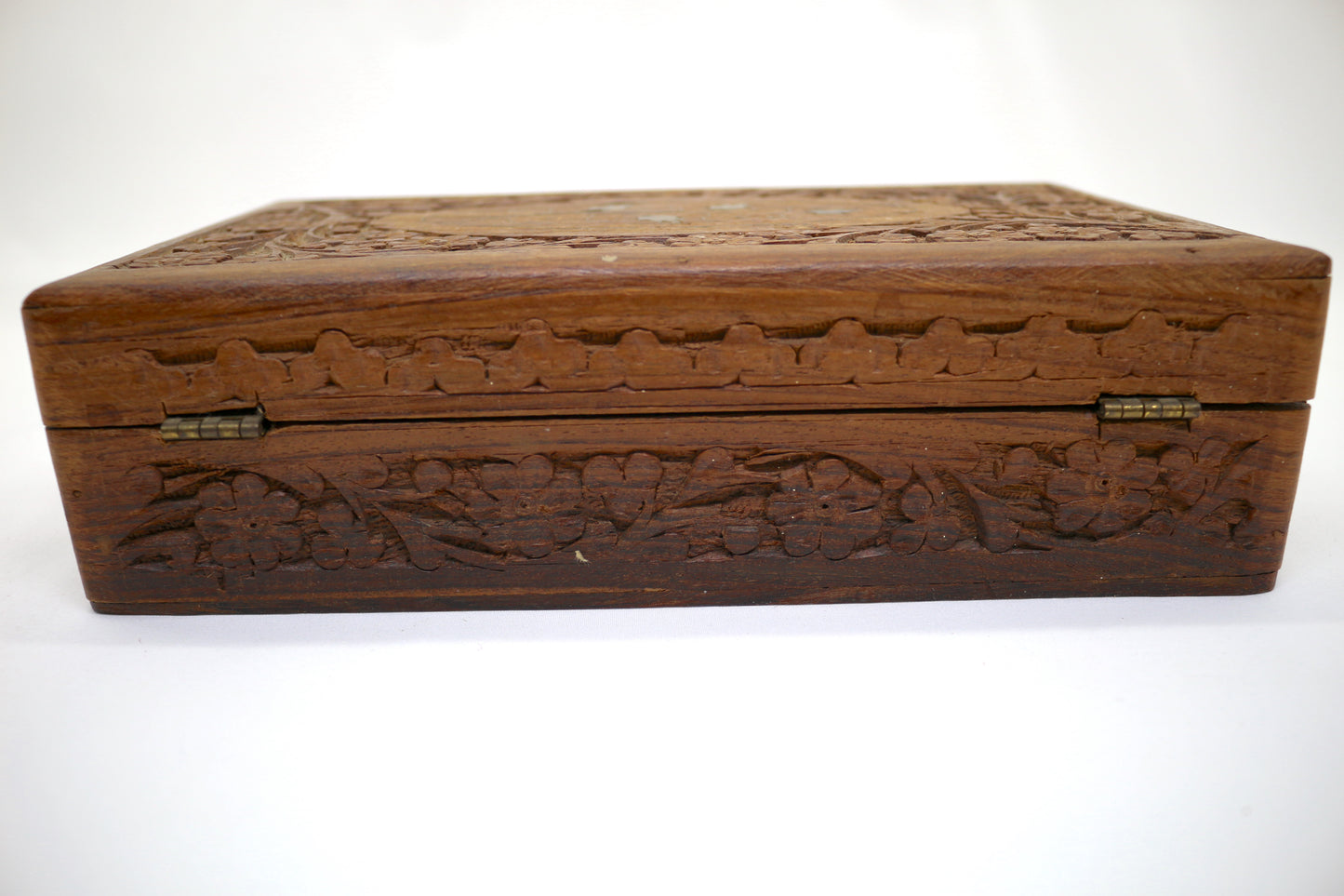 Wood Carved Crafty Storage Box