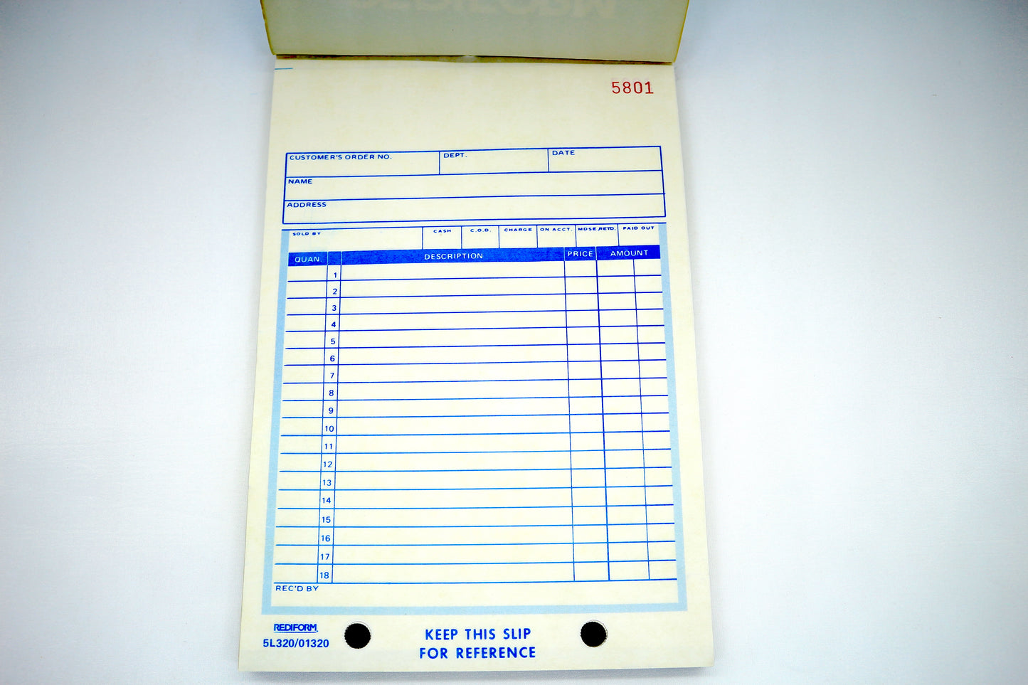 Rediform Receipt Book