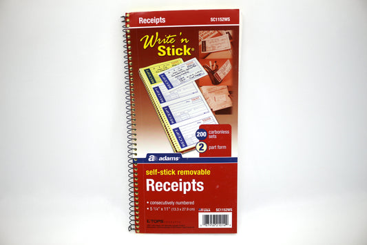 Self Stick Receipt Book