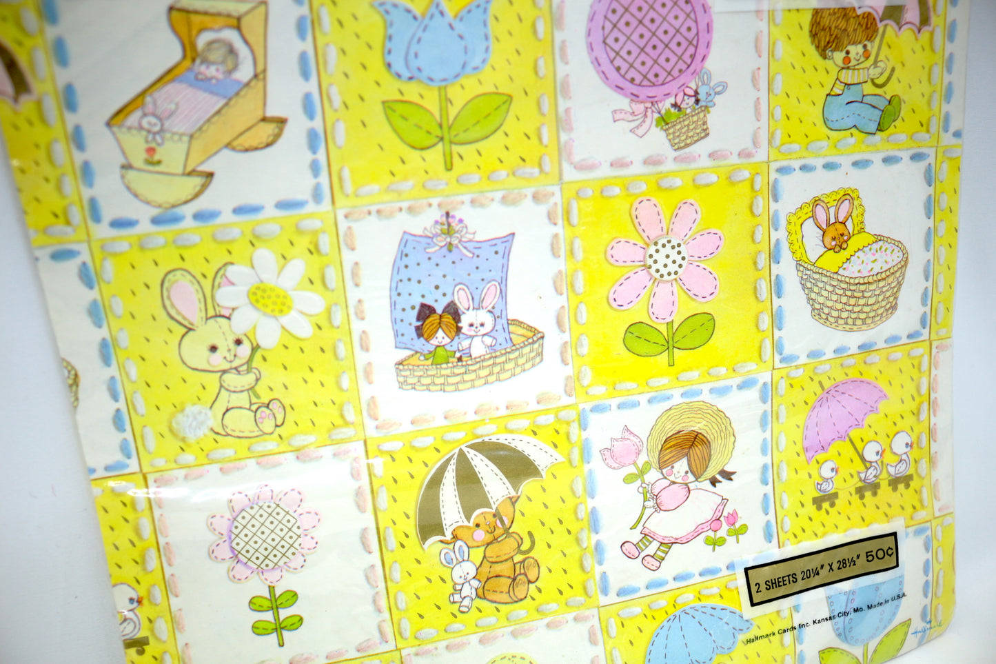 Vintage Hallmark Baby Shower Gift Wrap