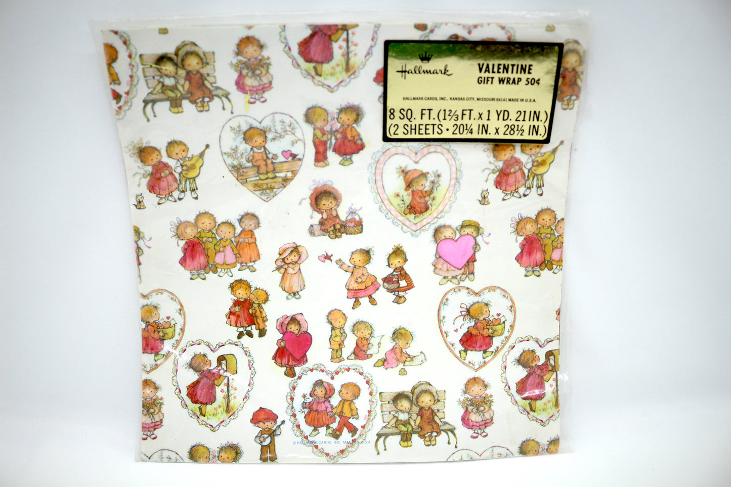 Vintage Hallmark Valentines Day Wrapping Paper