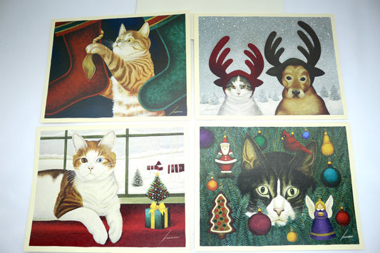 Cat Christmas Card Pack, Meowy Christmas