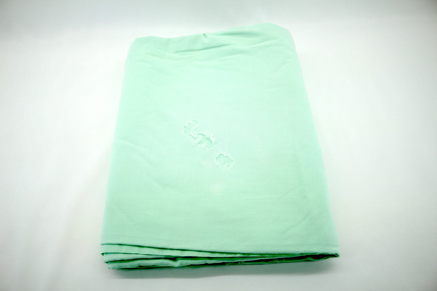 Vintage Minty Mint Cotton Flat Bed Sheet