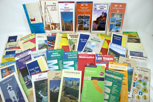 2 Vintage Maps for Creative Projects, Junk Journal Maps, Scrapbooking Travels, Collage Art