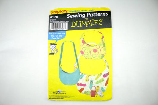 Simplicity 4178 Sewing Pattern for Dummies : Bags and Cell Phone Holders Sewing Pattern