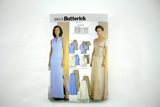 Butterick 3843 Misses Top & Skirt Sewing Pattern size 20-24