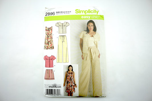 Simplicity 2896 Misses Petite Dress, Jacket, Pants or Shorts and Tie Belt Sewing Pattern size H5 6-14