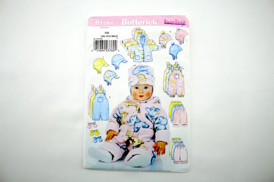 Butterick B5584 Infants Jacket, Overalls, Pants, Hat and Mittens Sewing Pattern size NB-XL