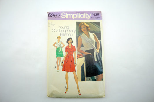 Butterick 6262 Short Front Wrap Dress Sewing Pattern Size 10 Bust 32.5