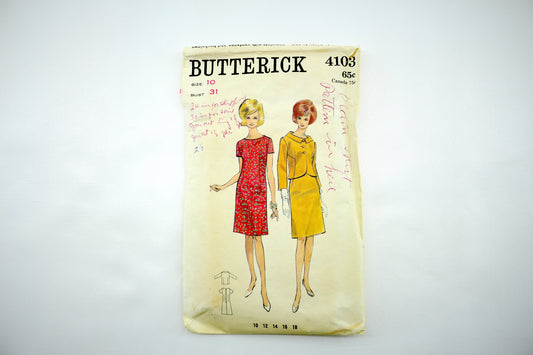 Butterick 4103 Misses Dress & Jacket Sewing Pattern Size 10 Bust 31