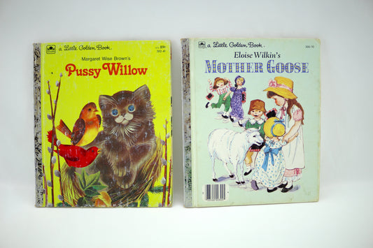 Vintage Little Golden Books – Pussy Willow OR Eloise Wilkins Mother Goose