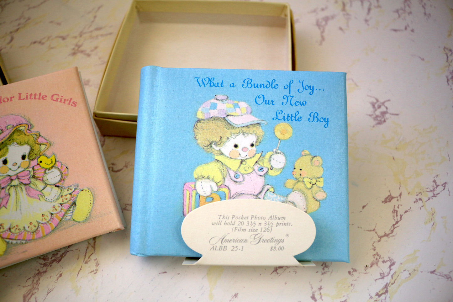 Vintage Baby Album Pocket-Sized Photo Album – 3.5" x 3.5"