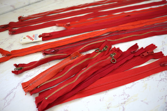 Red Zipper Bundle – Perfect for Sewing & Craft Projects!