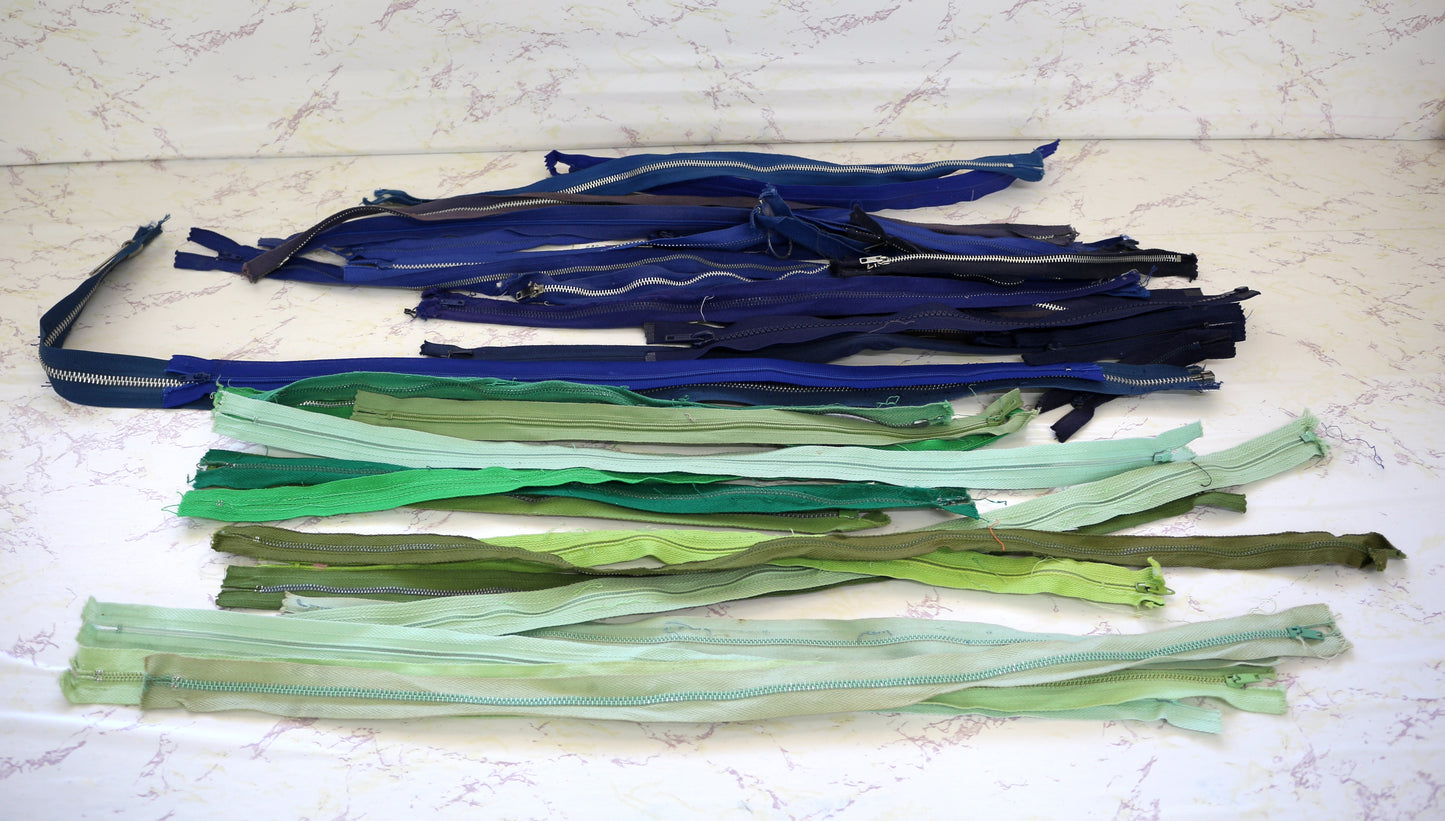 Blues & Greens Zipper Bundle – Perfect for Sewing & Craft Projects!