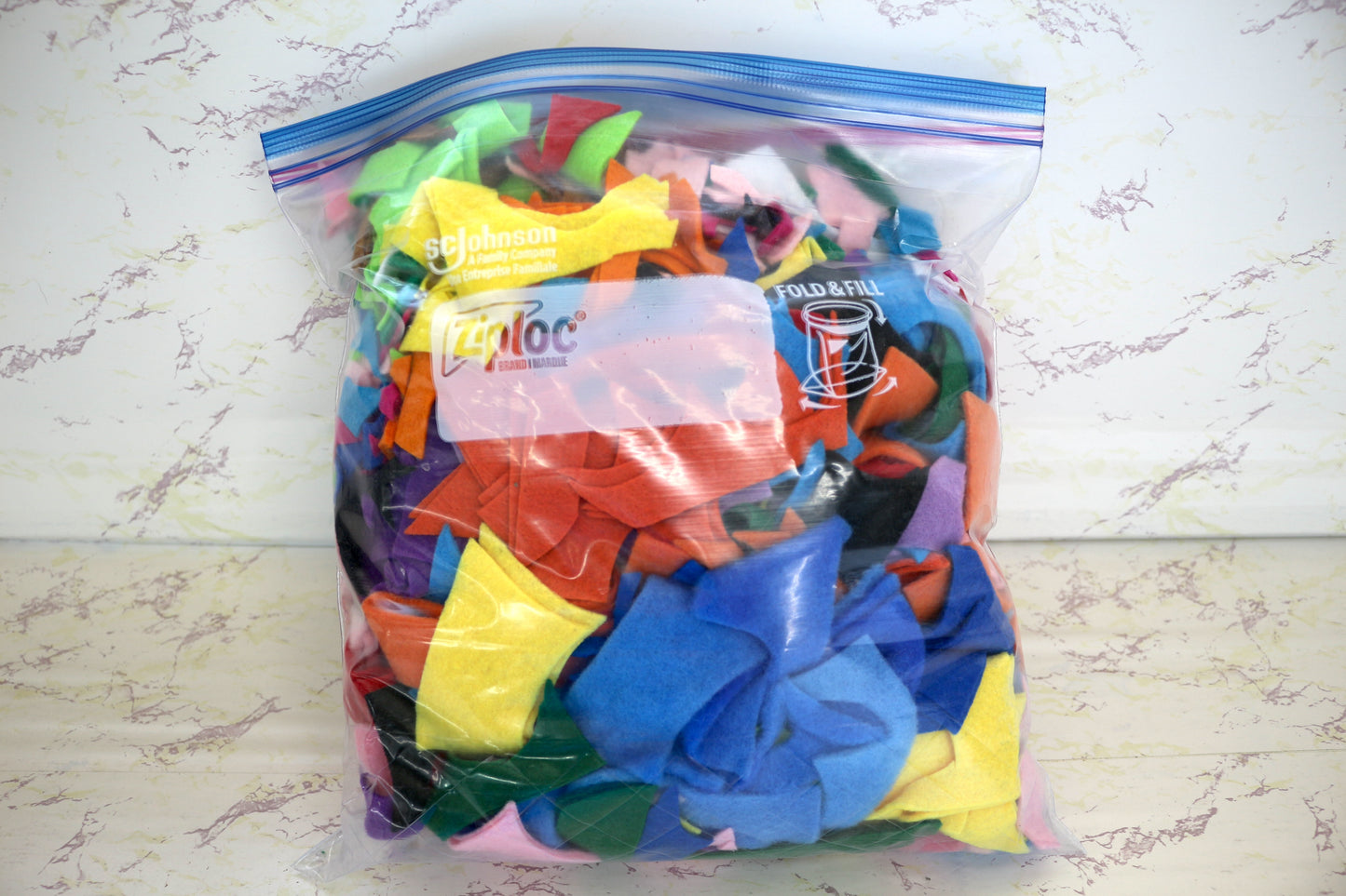 Gallon Size Ziploc Bag of Felt Scraps – Perfect for Crafting!