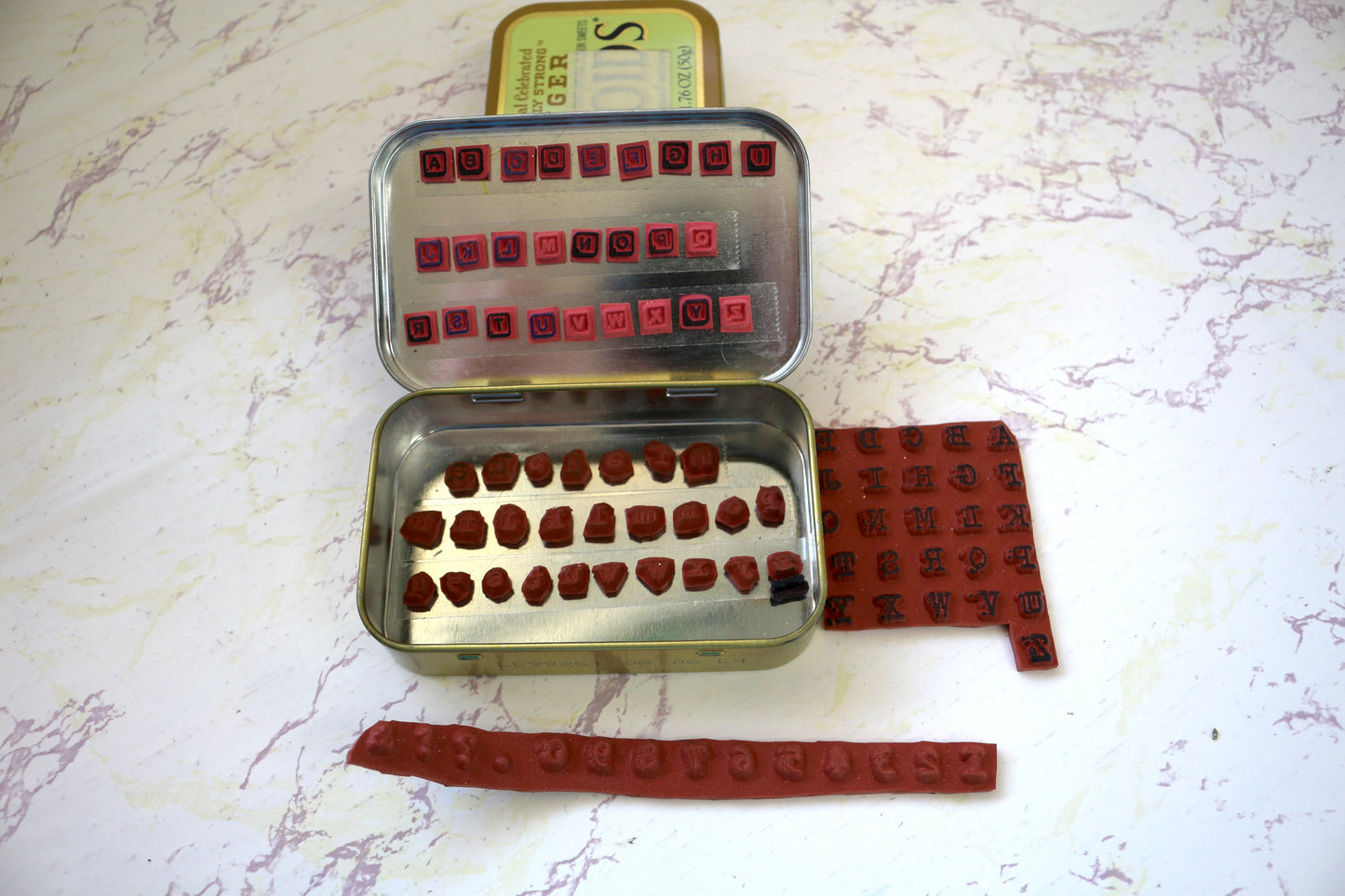 Altoid Tins with Mini Letter Stamp Sets – Organized & Ready to Use!