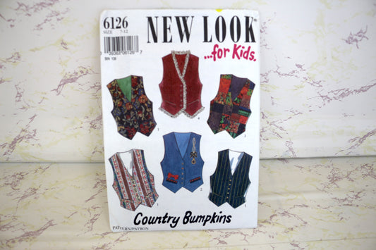 New Look 6126 Country Bumpkins Vests for Kids size 7-12