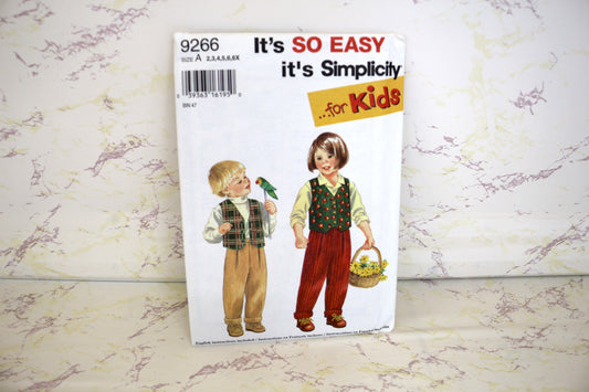 Simplicity 9266 Child Pants and Vest size 2-6x