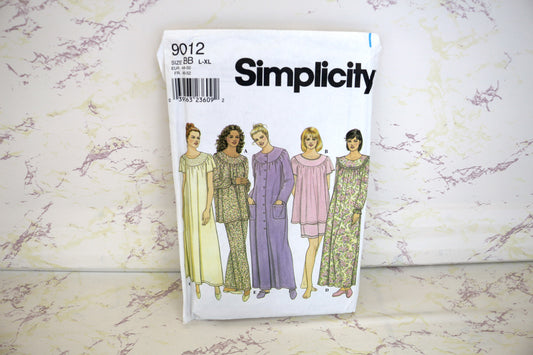 Simplicity 9012 Misses Sleepwear size XS-XL