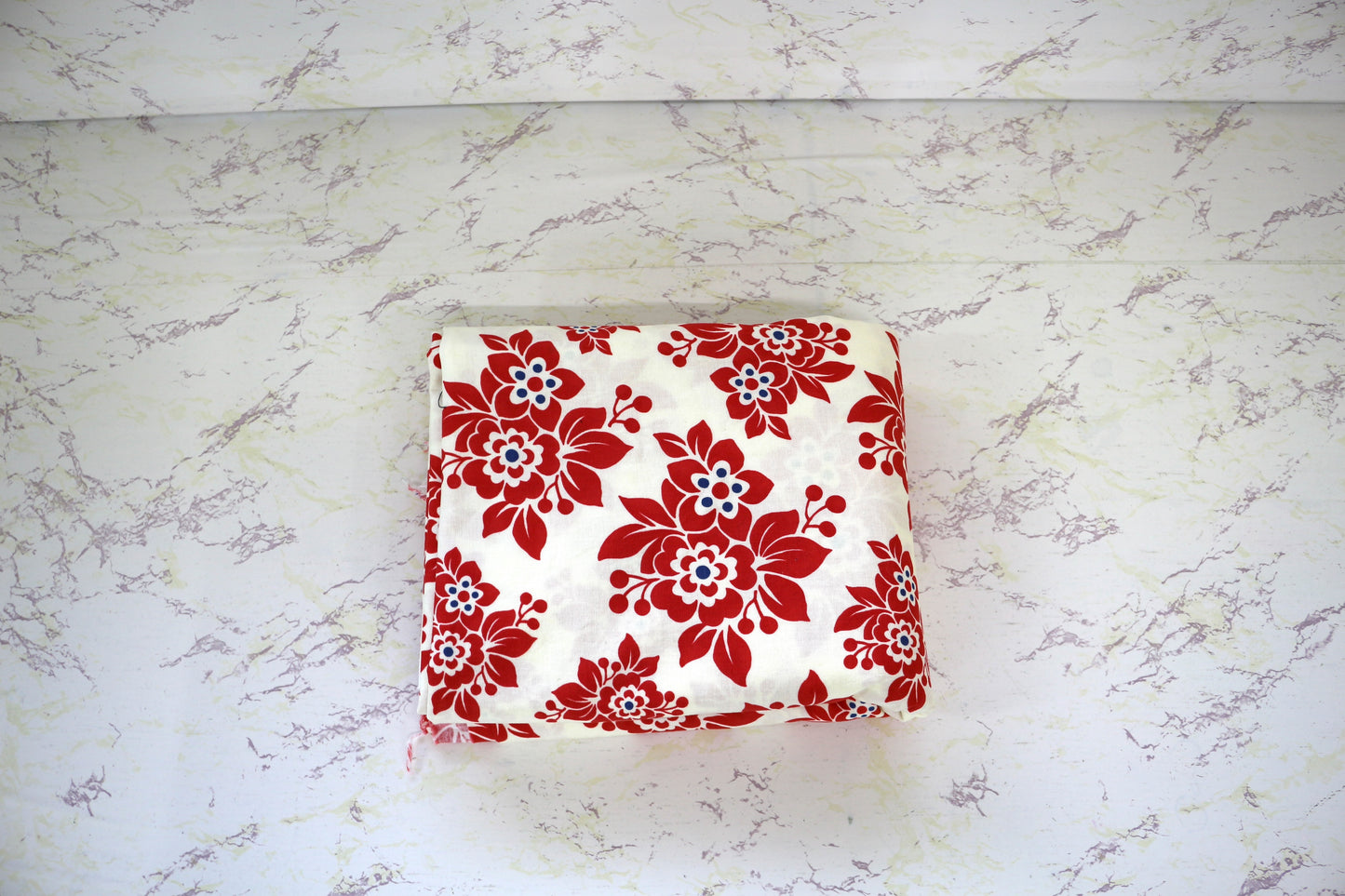 4 yards Red Flowers Cotton Fabric