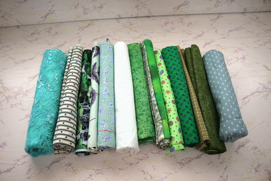 One-Pound Fabric Remnant Bundles – Greens