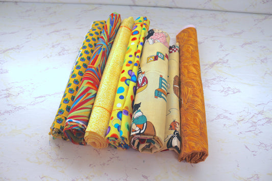 One-Pound Fabric Remnant Bundles – Yellows