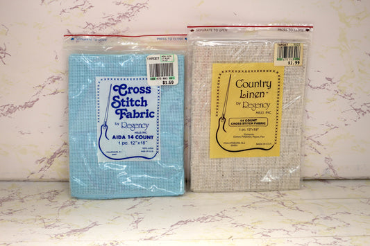 Pack of 2 Cross Stitch Fabrics + Country Linen