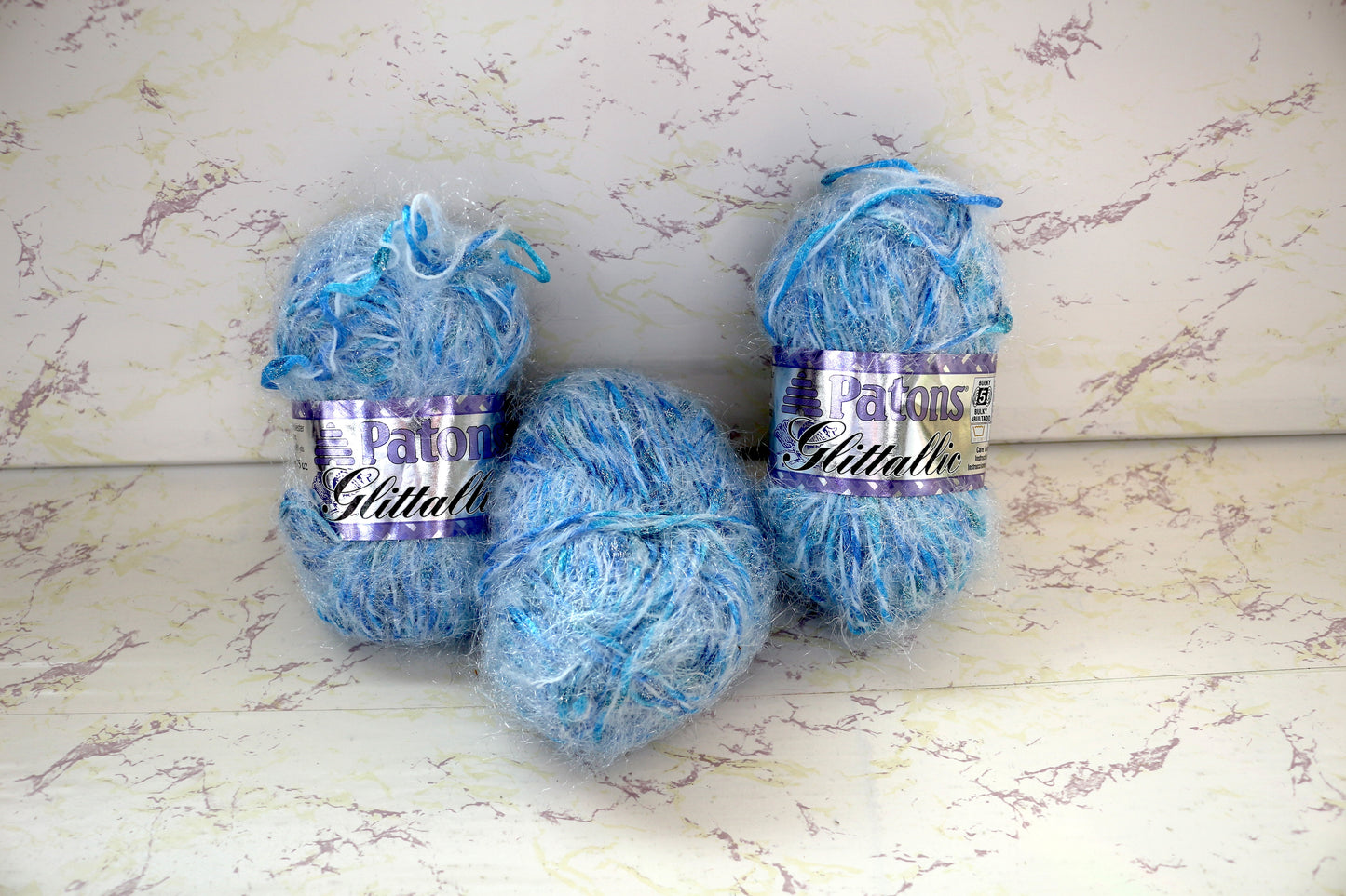 Patons Glittallic Blue Yarn Bundle OR Pink Bundle