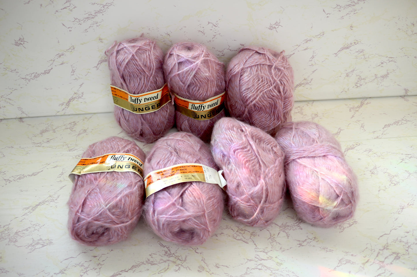 Vintage Unger Fluffy Tweed Yarn Lot – Soft & Textured for Cozy Projects!