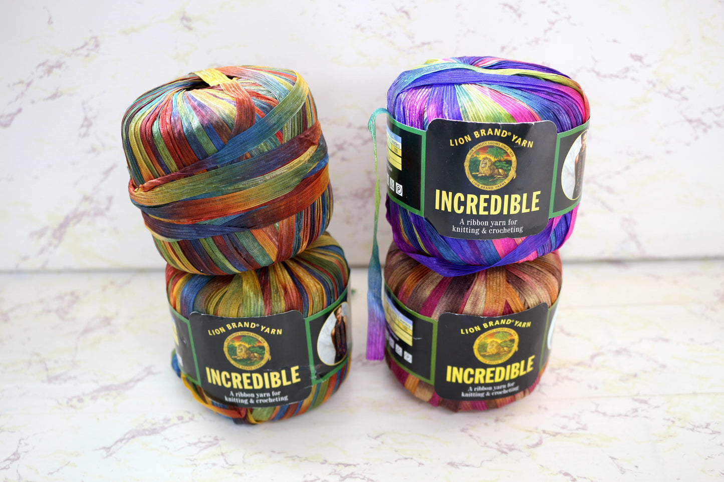 Lion Brand Incredible Ribbon Yarn Bundle – Vibrant, Versatile, & Fun to Work With!