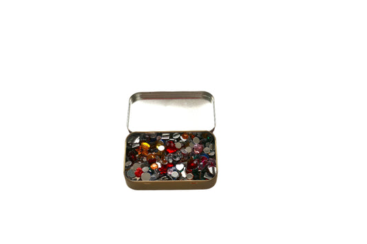 Altoid Tin Filled with Sew-On and Glue-On Gems