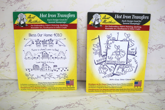 Aunt Marthas Hot Iron Transfers Colonial Girl OR Bless Our Home  Vintage & Unique Embroidery Patterns – Sustainable Creativity