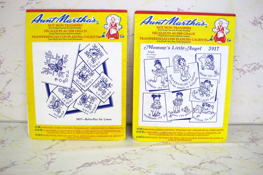 Aunt Marthas Hot Iron Transfers Butterflies for Linen 3437 OR Mommy's Little Angel 3917 Vintage & Unique Embroidery Patterns – Sustainable Creativity