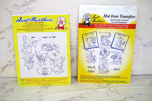 Aunt Marthas Hot Iron Transfers Angels on High 3887 OR Duck Tails 3983 Vintage & Unique Embroidery Patterns – Sustainable Creativity