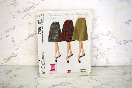 McCalls 7407 Skirt Pattern W23 H32 Versatile Sewing Patterns