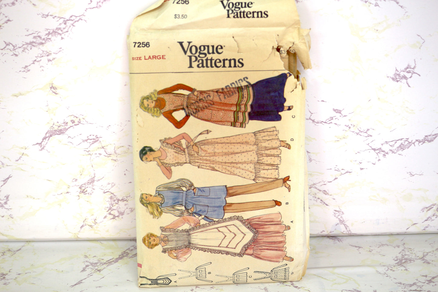 Vogue 7256 Apron Pattern size L Versatile Sewing Patterns