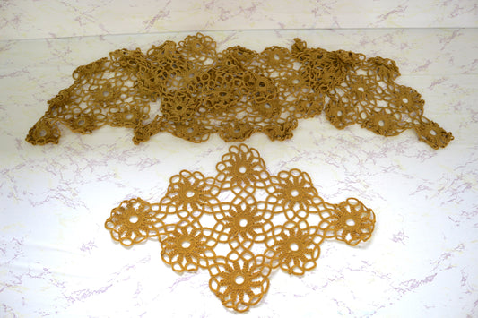 Delicate Mustard Yellow Doily Bundle – Vintage Elegance for Every Project