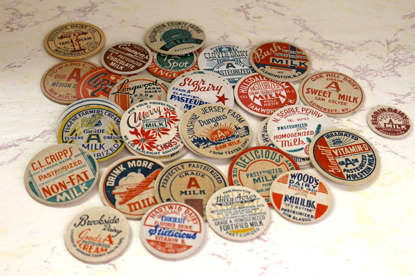 Retro Charm: Milk Bottle Cap Reproductions