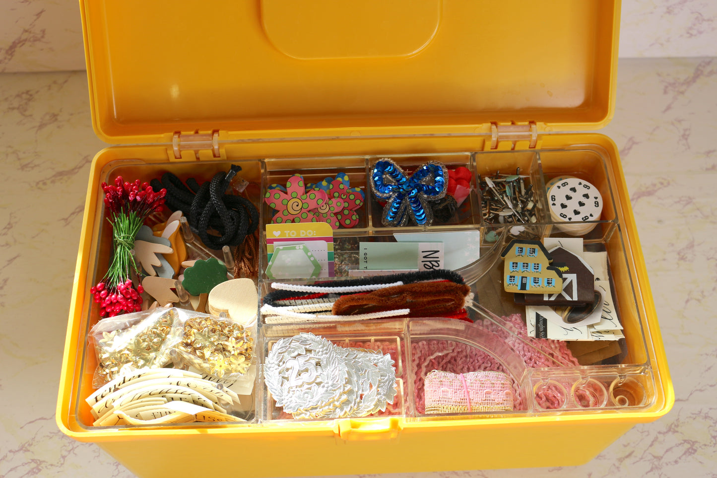 Bursting with Creativity: Curated Yellow Sewing Box