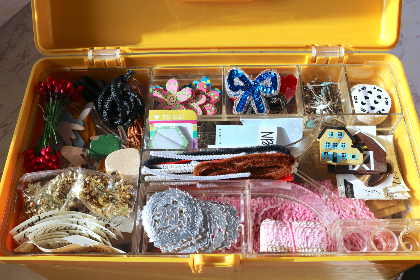 Bursting with Creativity: Curated Yellow Sewing Box