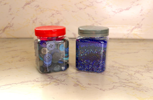 Creative Duo: Buttons & Beads in Vibrant Jars