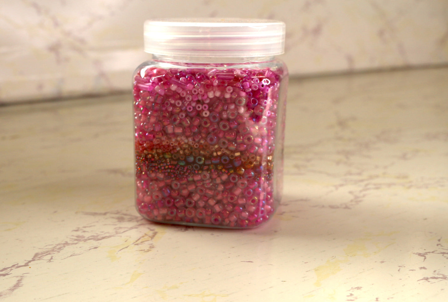 Pretty in Pink: Layered Seed Bead Jar