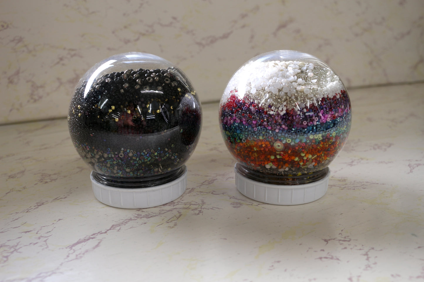 Artful Globe Jars: Layered Beads & Buttons