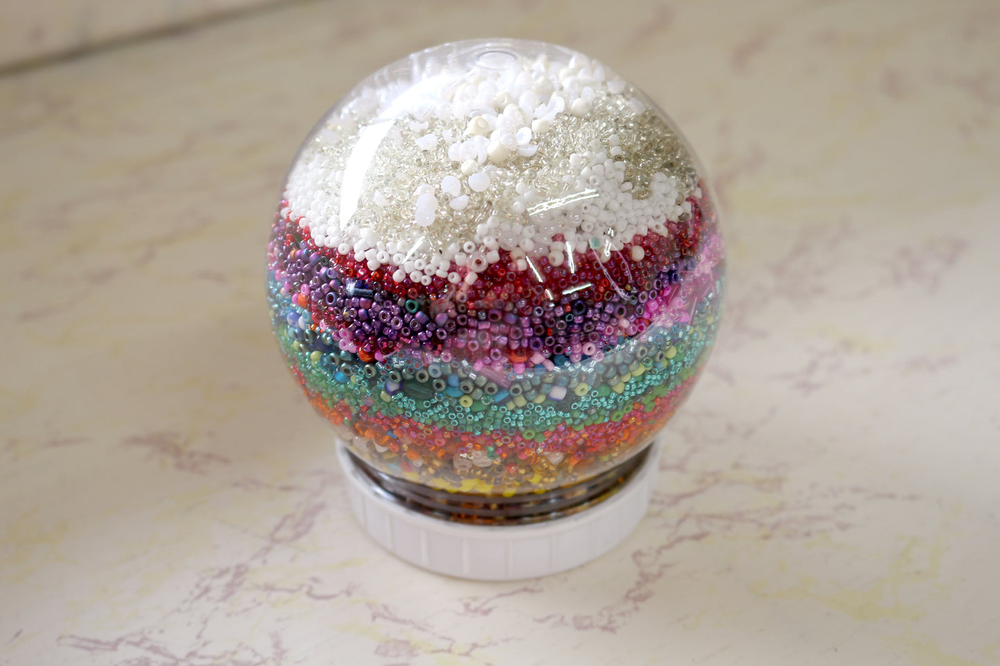 Artful Globe Jars: Layered Beads & Buttons